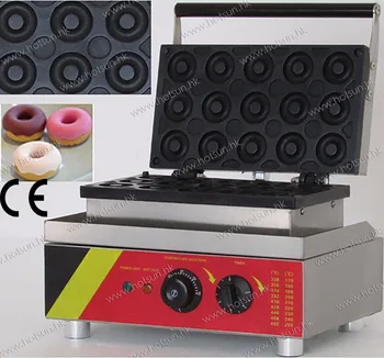 15pcs 110V 220V Electric Commercial Mini Donut Doughnut Machine Maker Iron Baker