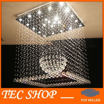 Price Square K9 Crystal Chandelier Living Room Restaurant Ball Crystal Lamp LED Lighting Fixtrue cristal pendentes