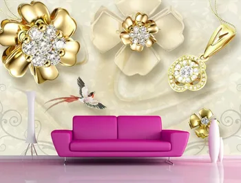 Customized wallpaper for walls wall mural photo wallpaper Diamond flower bird Home Decoration wallpapers for living room