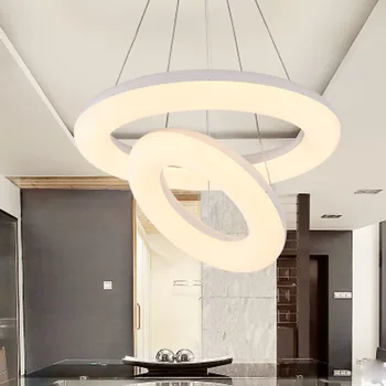 Z modern Led restaurant bar line celling light acrylic chandelier creative minimalist lamp hanging round the Office pendant lamp