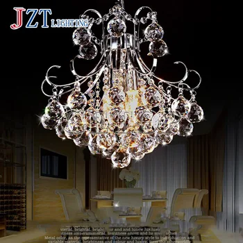 T European Rural Style Crystal Pendant Light With LED Bulbs Modern Simple Circular Sweety Porch Light For Foyer Home Restaurant