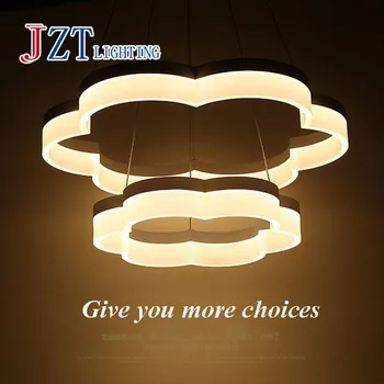 Z 2 Rings wreath lights Circles Modern LED Creative Flower Chandelier Acrylic Light For bar Restaurant Coffee Shop