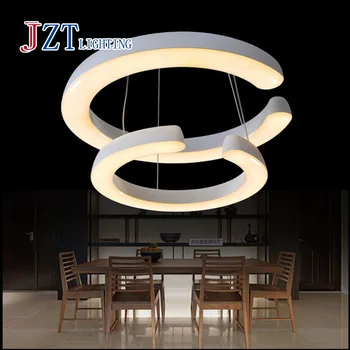 T price Modern Creative Two Circular Ring Pendant Lights Simple Acrylic Fashion Light For Bar Restaurant Coffee Shop