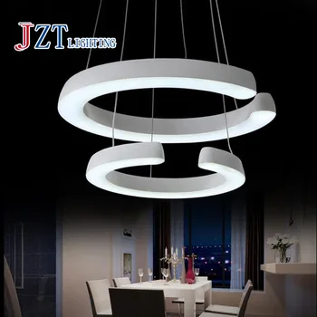 T price Modern Creative Two Circular Ring Pendant Lights Simple Acrylic Fashion Light For Bar Restaurant Coffee Shop