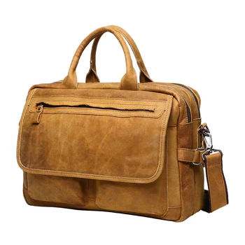 JOYIR men's briefcase crazy horse genuine leather men's business bag vintage messenger shoulder bag for male men briefcase 6367