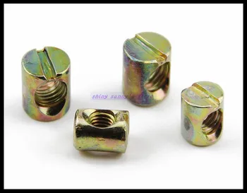 M4,M5,M6,M8 Barrel Bolt Cross Dowel Slotted Furniture Nut for Bed Crib Chair Brand New