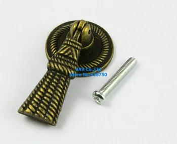 15 Pieces Antique Brass Furniture Handle Cabinet Knob Jewelry Box Handle Knob Drawer Pull / 28x54mm