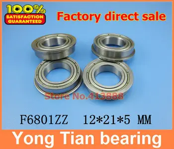 1pcs) flange bearing Thin wall deep groove ball bearings F6801ZZ 12*21*23*5*1 mm