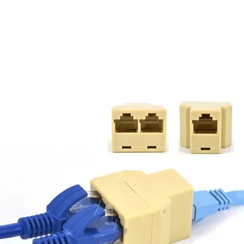 High RJ45 Ethernet Cable LAN Port 1 to 2 Socket Splitter RJ45 Splitter Connector CAT5 LAN Ethernet Splitter Adapter 8P8C Network