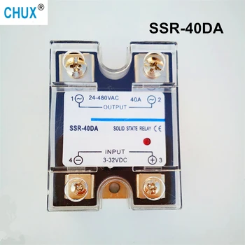 Solid state relay 40A black shell 3-32VDC 90-480VAC popular sales model Single-phase Solid State electric Relay SSR -40DA