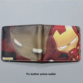 Superhero Marvel Iron Man Caption America Anime Wallet Dollar Price Money Balso Card Holder Zipper Coin Purse Short Female Purse