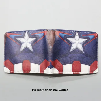 Superhero Marvel Iron Man Caption America Anime Wallet Dollar Price Money Balso Card Holder Zipper Coin Purse Short Female Purse