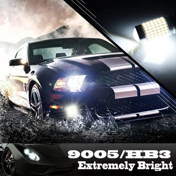1pcs 1500 Lumens Extremely Bright 144-EX Chipsets 9005 HB3 LED Bulbs with Projector for DRL or Fog Lights, 6000K Xenon White