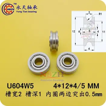 4mm Walking guide rail groove U groove 604UU 4*12*4*5 mm 3D printer dedicated feeding roller bearings U604W5 U604ZZ