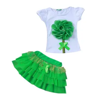 4 Colors Baby Girl Skirt Girls Clothing Sets Baby Princess Party Wedding Flower T-Shirt+Mesh Tulle Skirt 2-8Y