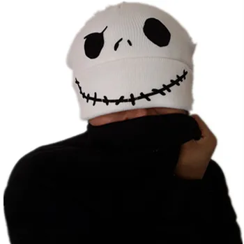 Nightmare Before Christmas Jack Skellington Skull Reversible Double-sided Wear Laplander Beanie Cap Adult Children Kid Warm Hat