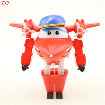 4Pcs/set BIG SIZE Anime Super Wings Model Planes toy Transformation Airplane Robot Action Figures superwings toys for children