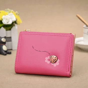 2017 New Ladies Purse PU Leather Women's Plaid Short Design Zipper Wallet Small Handbag Card Holder Bag 6 Color
