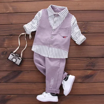 New 2017 spring cotton fashion baby kids children clothes sets for boys gentleman suits