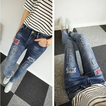 HIBAY Womens Slim Jeans Skinny Mid Waist Jeans Denim Pencil Pants Stretch Jeans Pants 2017