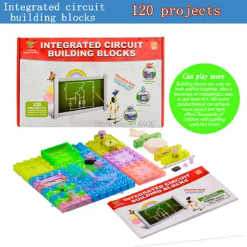120projects integrated circuit model building blocks,assembled DIY electronic experiments Radio&light toys science&funny kit