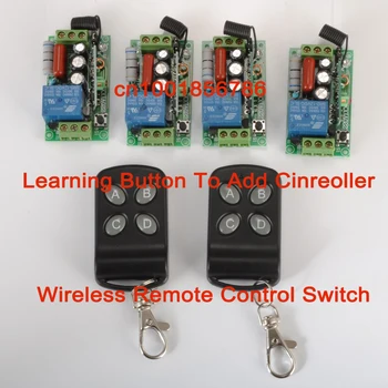 Wireless remote control switch 4 Receiver&2Transmitter 220V 1CH 10A output state is adjusted 1CH 1000W Remote Control Light