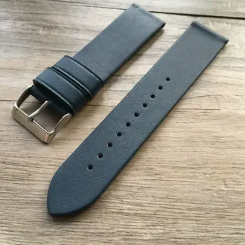 New leather hand leather leather strap 18MM 20MM 22MM brown black blue men and women business casual leather strap