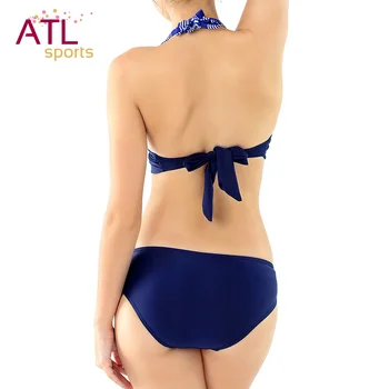 2016 Sexy Bikini Set Popular Swimsuit Women Grid Swimwear Female Bathing Suit Padded Bikini Top