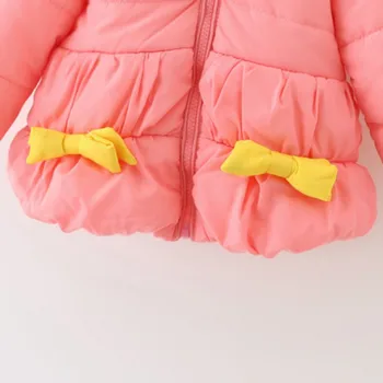 0-36M Winter Baby Coats Long Sleeve Baby Girl Keep Warm Sweet Knot Bow Hooded Coat Infant Kid Jacket Outwear
