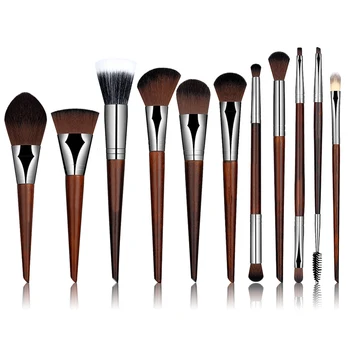 11 Pcs/Set Professional New Rosewood Makeup Cosmetic Brushes Tools Set For Eye Shadow Powder Foundation Cosmetic Brushes