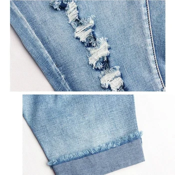 2017 Summer Women Ripped Hole Washed Midi Short Jeans Slim Stretchy Denim Shorts For Female Plus Size