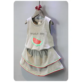 2016 Summer Girl casual style watermelon vest dress Children sleeveless dresses,baby girl dress kids clothes