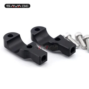 For DUCATI MONSTER 659/696/796/1100/S/EVO Motorcycle CNC Aluminum Handlebar Bar Clamp Cover with Mirror Adapter Black