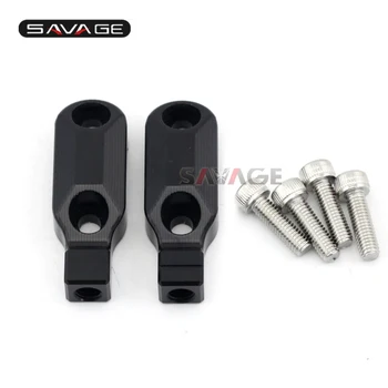 For DUCATI MONSTER 659/696/796/1100/S/EVO Motorcycle CNC Aluminum Handlebar Bar Clamp Cover with Mirror Adapter Black