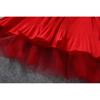 Fashion Robe Enfant Mariage Birthday Wedding Girl Spring dress Red Teenagers Ropa De Nina American Style Dresses For Girls