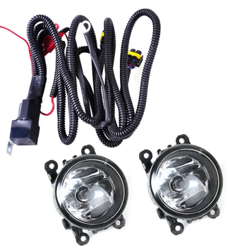 DWCX Wiring Harness Sockets Wire Connector + 2pcs Fog Lights Lamp for Ford Focus Acura TL Honda CR-V Nissan Sentra Subaru Suzuki