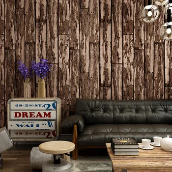 3D 0.53*5M wallpaper for walls Color wood striped Mediterranean style living room study bar cafe wallpaper papel de parede