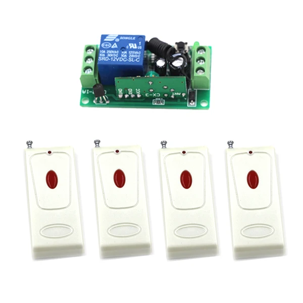 Home RF Wireless Remote Control Switch System 315/433 Mhz 4Transmitters +1Receiver Easy to Use