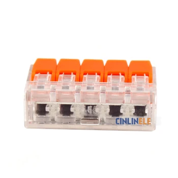 50pcs WAGO 221-415 Lever Nuts-5 New style compact Splicing Connectors Quick Disconnect Wire Connectors AWG 24-12