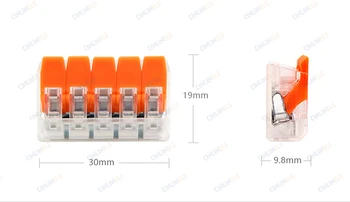 50pcs WAGO 221-415 Lever Nuts-5 New style compact Splicing Connectors Quick Disconnect Wire Connectors AWG 24-12