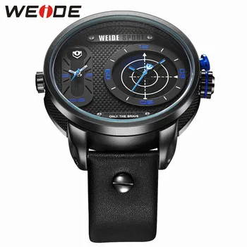 WEIDE Sport Casual Quartz Watch Leather Strap Casual Clock Masculino Relogio Gift Waterproof / WH3409