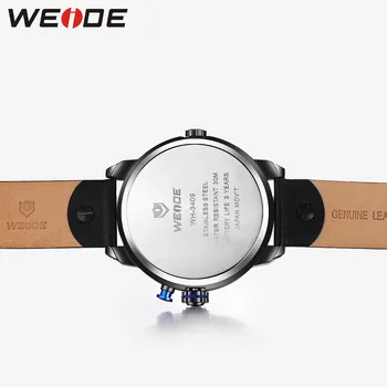 WEIDE Sport Casual Quartz Watch Leather Strap Casual Clock Masculino Relogio Gift Waterproof / WH3409