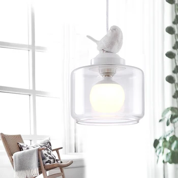 DBF]North American Style LED Bird Pendant Lights Simple Living Room Bedroom Creative Lamp Personalized Art Deco Restaurant Lamp