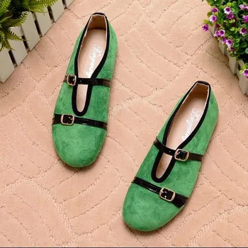 Women Shoes Suede Flats khaki, green, black casual Driving shoes damski boty zapatos mujer