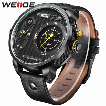 WEIDE MIlitary Army Japan Quartz Watch Leather Strap Casual Clock Masculino Relogio Gift Waterproof / WH3409