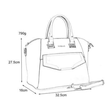 International Brand Trapeze Fashion Women Patchwork Bag Metal Buckle Lady Shoulder Vintage Handbags 4 Color