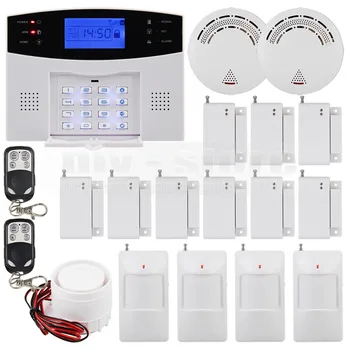 DIYSECUR 4-Bands 850/900/1800/1900MHz Gsm Sms Security Instruder Alarm System Lcd Home with 7 Wired Zones