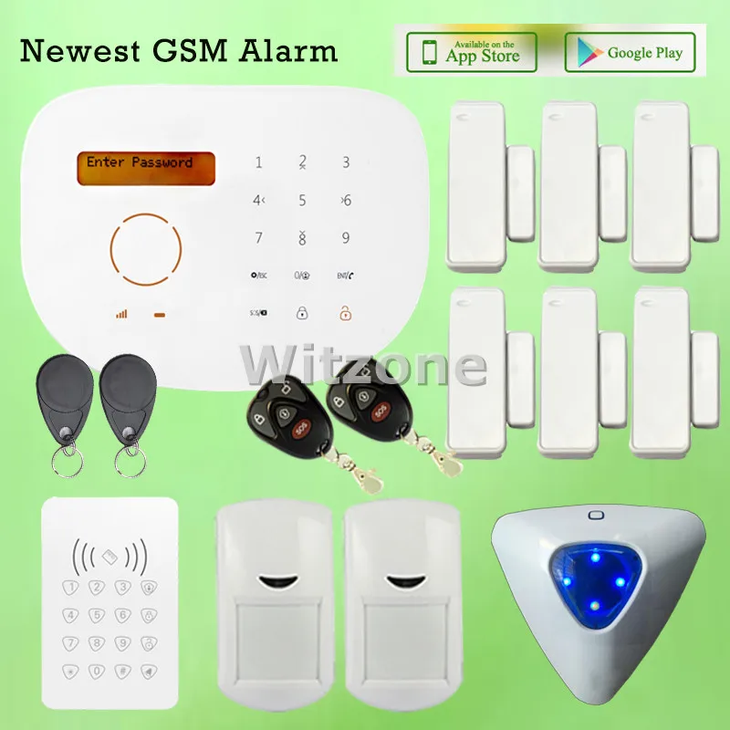 Two-way Intercom 30 Wireless Zones & 4 Wired Zones GSM House Alarme Systems, IOS/Android Smart Phone APP Remote Controlled