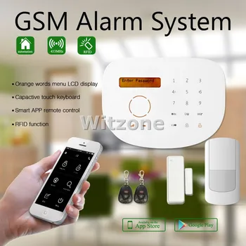 Two-way Intercom 30 Wireless Zones & 4 Wired Zones GSM House Alarme Systems, IOS/Android Smart Phone APP Remote Controlled