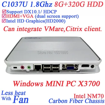 Smart tv box pc with Intel Celeron 1037u Dual Core mini pc 1.8Ghz VGA WIFI Windows MINI PC X3700